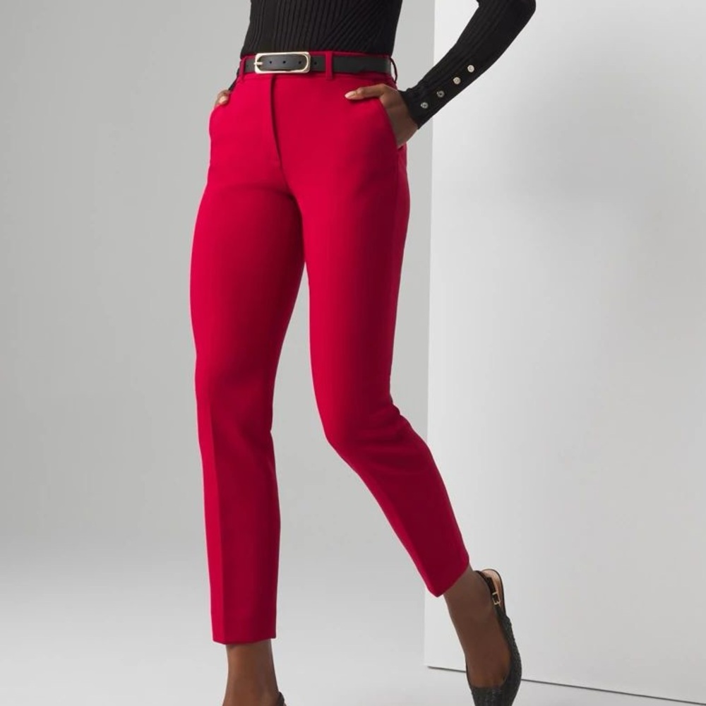 NEW White House Black Market ELLE Slim Ankle Pants —Red Size 4R